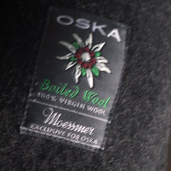 OSKA BOILED Wool Coat Womens Size 12 / 14 Gray Coat 3/4 Length - Picture 6 of 9